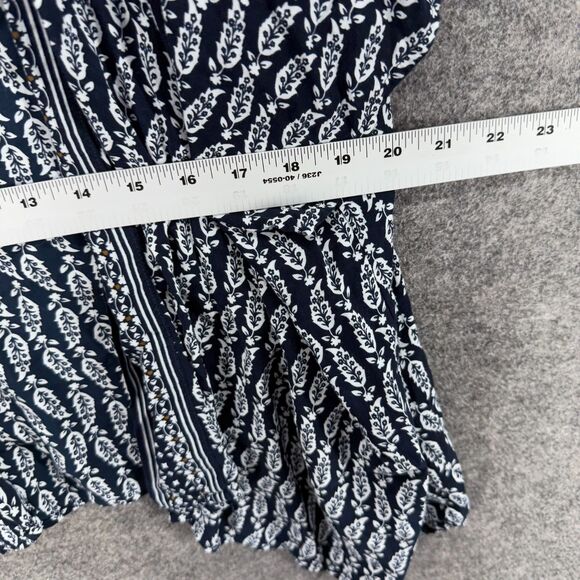 Loft Top Women M/L Black Floral Open Front Short Sleeve Breathable Casual - Picture 4 of 6